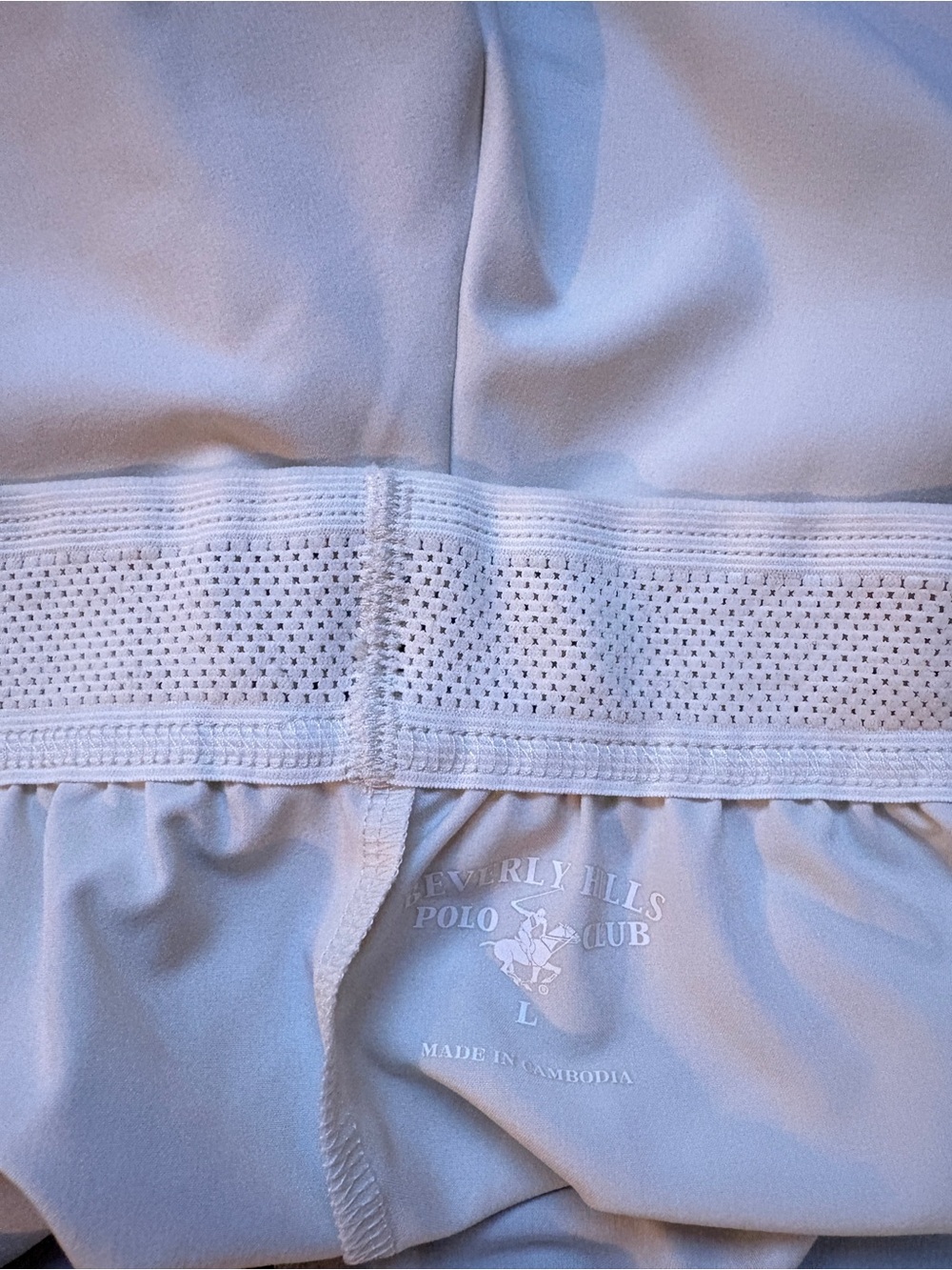 Beverly Hills Polo Club Athletic Shorts | Cream | Size Large - Picture 6 of 6